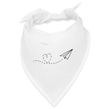 Papier Flieger Herz - Bandana - Weiß - Vorne