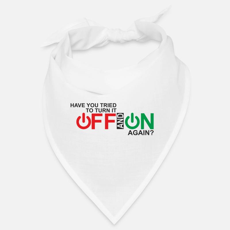 Vibrant Power Button Typography Design - Bandana - white
