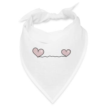 Herz Herzen - Bandana - Weiß - Vorne