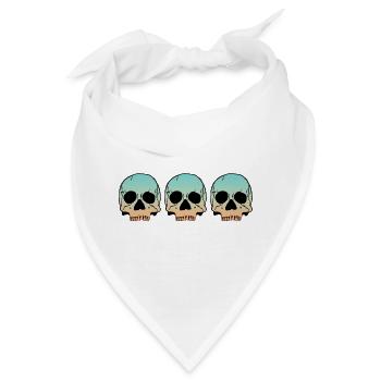 3 Skulls - Bandana - Weiß - Vorne