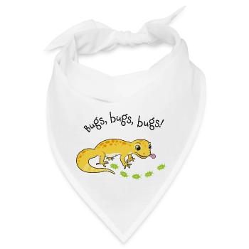 Leopardgecko mit Köstlichkeiten - Bandana - Weiß - Vorne