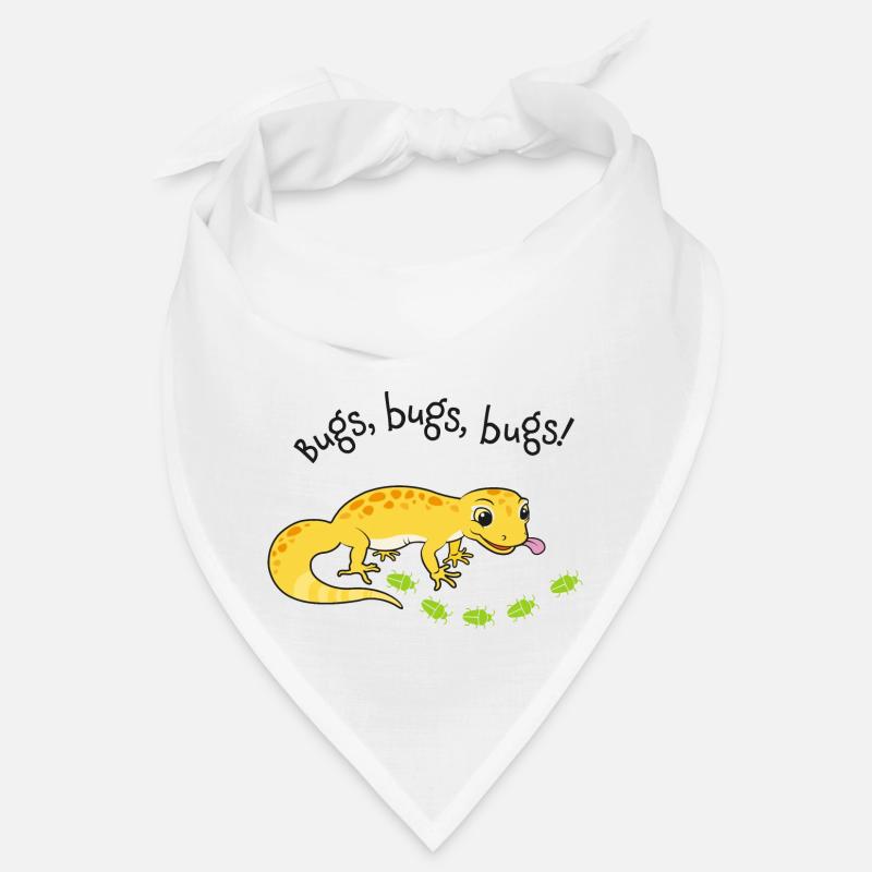 Leopardgecko mit Köstlichkeiten - Bandana - Weiß
