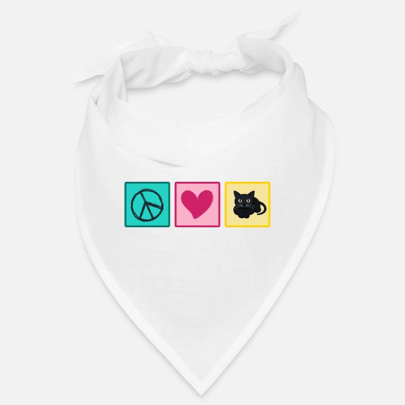Chat Poils de chat « aiment les chats de paix » Bandana