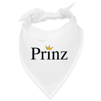Prinz mit Krone - Bandana - Weiß - Vorne