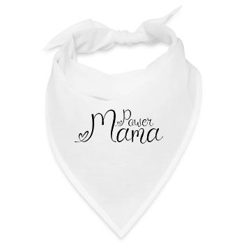 Power Mama Schwarz - Bandana - Weiß - Vorne