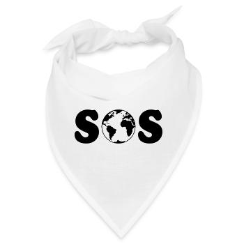SOS – Erdüberlastungstag / Klimawandel (B / SVG) - Bandana - Weiß - Vorne