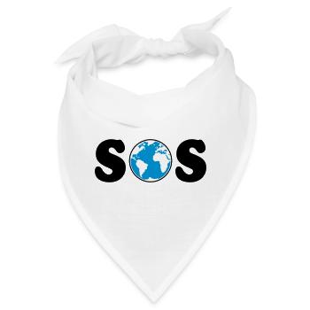 SOS – Earth Day / Klimawandel (B / 3C / SVG) - Bandana - Weiß - Vorne