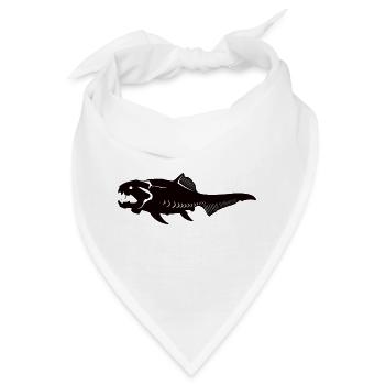 Dunkleosteus Panzerfisch, Das Ungeheuer der Urzeit - Bandana - Weiß - Vorne
