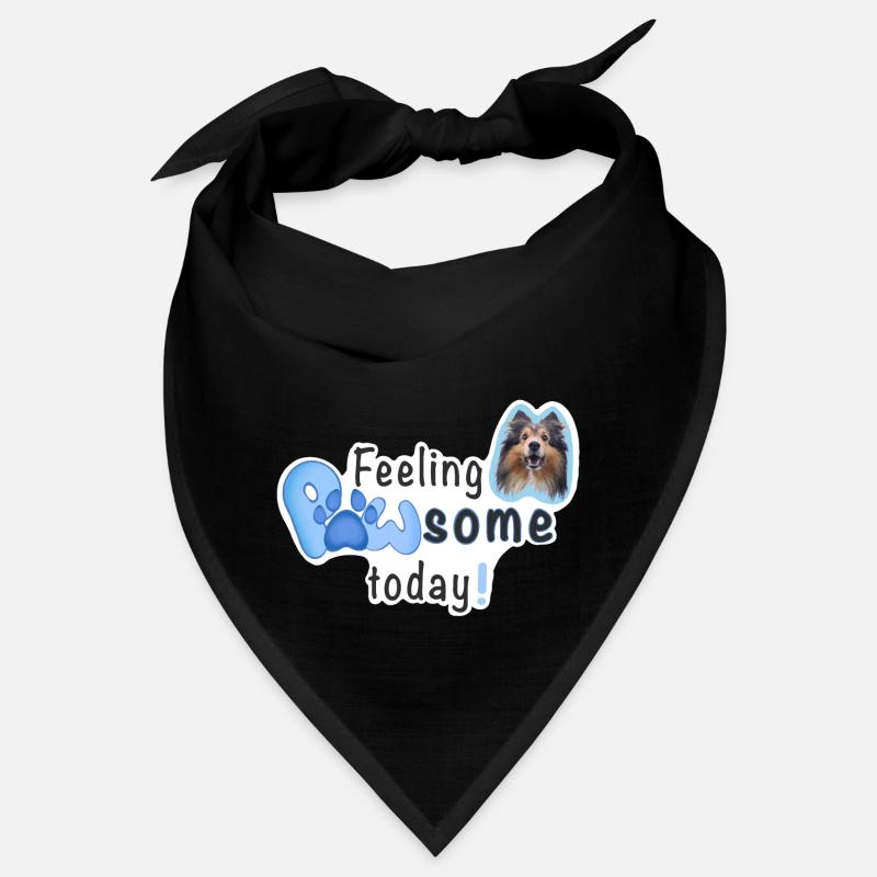 Feeling PAWSOME today! Dog Sheltie paw blue Bandana