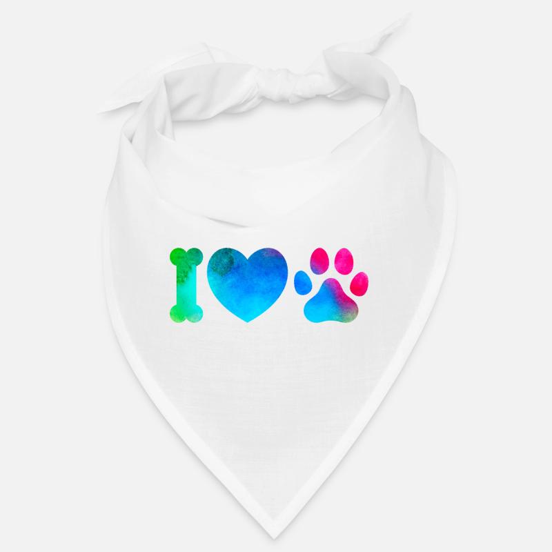 Bunte Pfotenliebe Wasserfarben Bandana