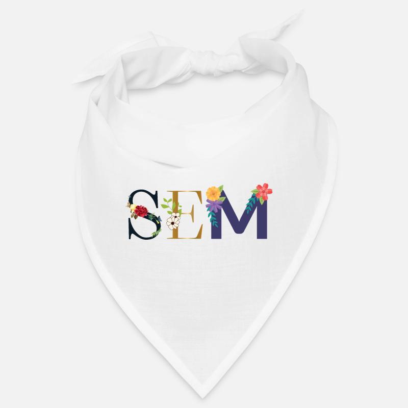 SEM name decorated with flowers Bandana