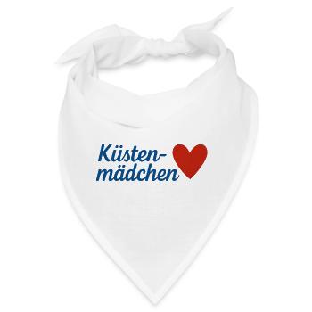 Küsten Mädchen Herz Overlay - Bandana - Weiß - Vorne