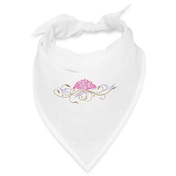 Filigraner Lotus mit Ornamenten - Bandana - Weiß - Vorne