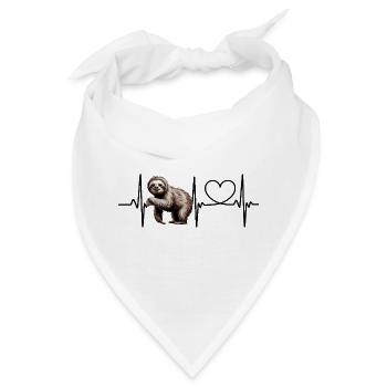 Lässiger Faultier-Print für Tierliebhaber - Bandana - Weiß - Vorne