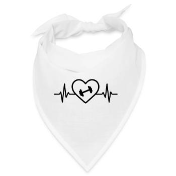 Muskeltraining Hantel Herz Fitness - Bandana - Weiß - Vorne