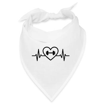Herz Fitness – Hantel & Krafttraining - Bandana - Weiß - Vorne