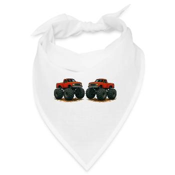 Monster-Truck Duell Im Schlamm - Bandana - Weiß - Vorne