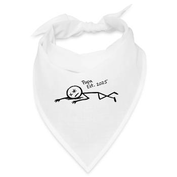 Papa 2025 Liegende Stickfigur mit X-Augen - Bandana - Weiß - Vorne