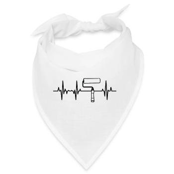 Farbroller Herzlinie - Bandana - Weiß - Vorne