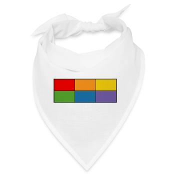 LGBT_Regenbogen_Farbblock-Raster  - Bandana - Weiß - Vorne