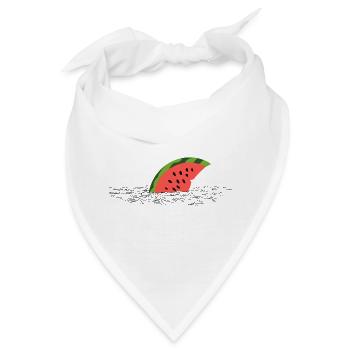 Melonenflosse – Süßer Hai im Anmarsch - Bandana - Weiß - Vorne