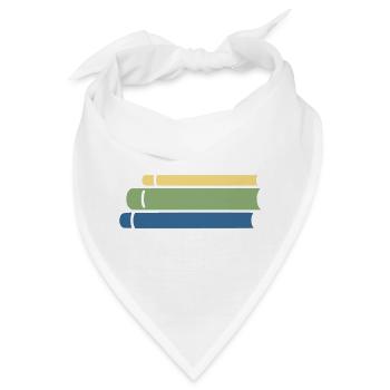Bücherstapel Bunt Flat Design - Bandana - Weiß - Vorne