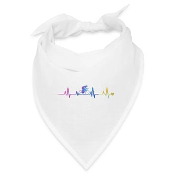 Herzschlag-Radfahrer Gradient - Bandana - Weiß - Vorne