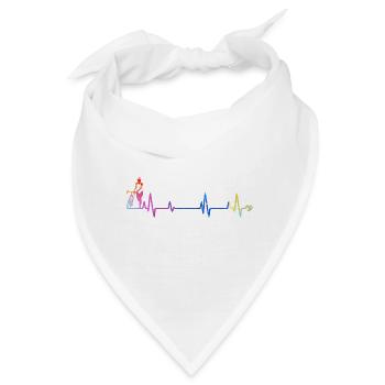 Regenbogen Puls Silhouette - Bandana - Weiß - Vorne