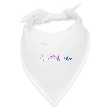 Fahrrad-Herzschlag im Regenbogen - Bandana - Weiß - Vorne