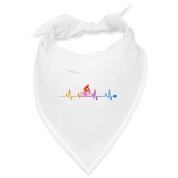 Regenbogenradeln mit Herzschlag - Bandana - Weiß - Vorne
