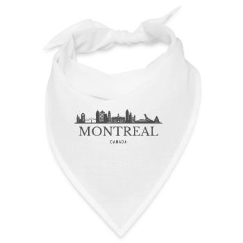 Skyline von Montreal, Kanada, Silhouette von Montreal - Bandana - Weiß - Vorne