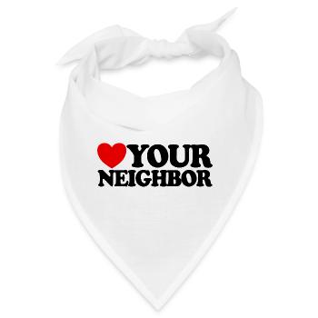 Nächstenliebe – Christlicher Glaube – Jesus - Bandana - Weiß - Vorne