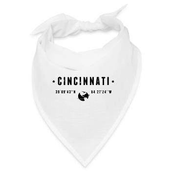Cincinnati, Ohio, Koordinaten GPS-Globus - Bandana - Weiß - Vorne