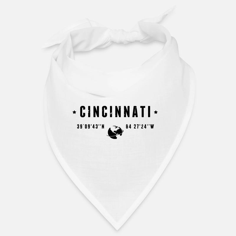 Cincinnati Ohio Coordinates Gps Globe Bandana