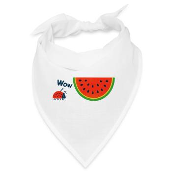 Marienkäfer staunt über Melone - Bandana - Weiß - Vorne