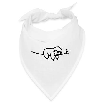 Schlafendes Faultier auf Ast Tiermotiv - Bandana - Weiß - Vorne