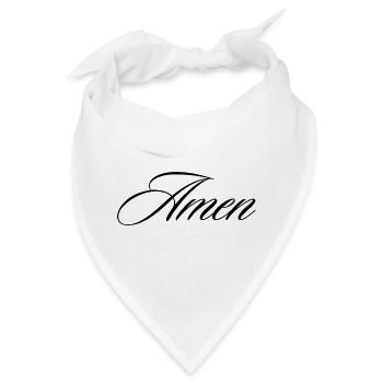 Amen, Schreibschrift Kalligraphie Glaubenszitat-Design - Bandana - Weiß - Vorne