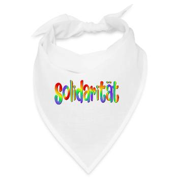 Demokratie Regenbogen Solidarität - Bandana - Weiß - Vorne