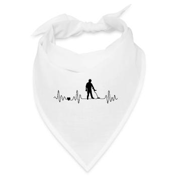 Metalldetektor Herzschlag Für Sondler Schatzjäger - Bandana - Weiß - Vorne