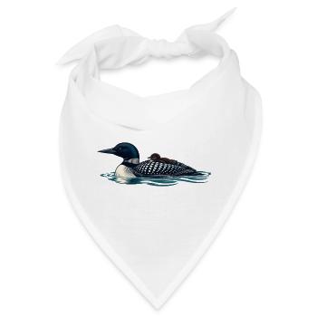 Gemeiner Lote trägt ein Küken auf ruhigem Wasser - Bandana - Weiß - Vorne