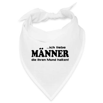 Mann Männer Mund halten Fresse Lustige Sprüche - Bandana - Weiß - Vorne