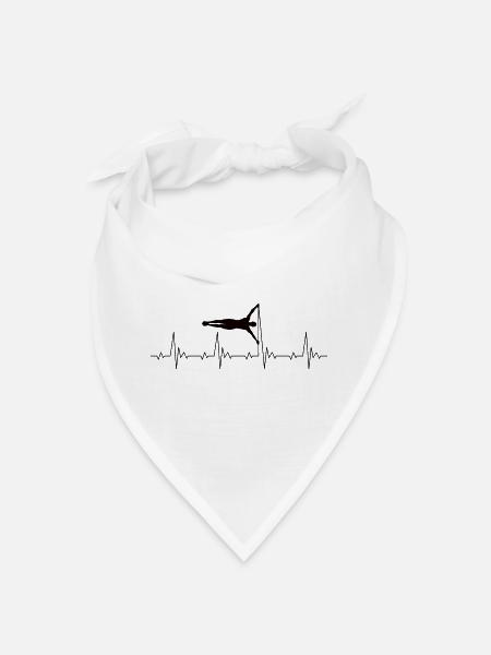 Calisthenics Human Flag Heartbeat Frequency Pulse - Bandana - white - Front
