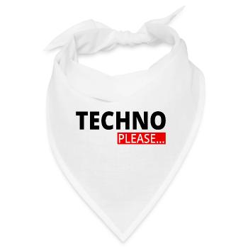 Techno - Techno music - Rave - Festival - Please - Bandana - Weiß - Vorne