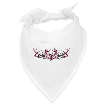 Filigranes Tribal mit Edelstein, rot - Bandana - Weiß - Vorne