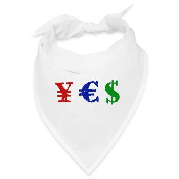 Yen Euro Dollar - YES - Bandana - Weiß - Vorne