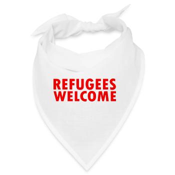 refugees welcome - Bandana - Weiß - Vorne