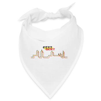 Gent minimalistische Skyline Trikolore - Bandana - Weiß - Vorne