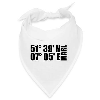 Marl Koordinaten - Bandana - Weiß - Vorne