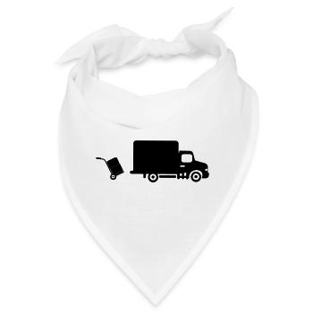 Umzugswagen mit Bollerwagen - Bandana - Weiß - Vorne