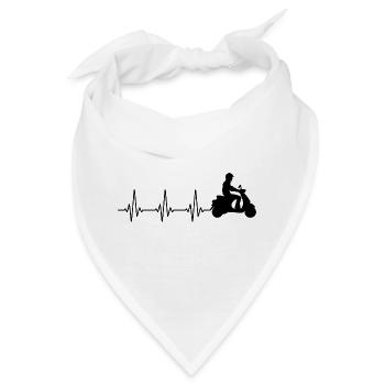 Roller Fahrer Roller Motorrad Herzschlag - Bandana - Weiß - Vorne